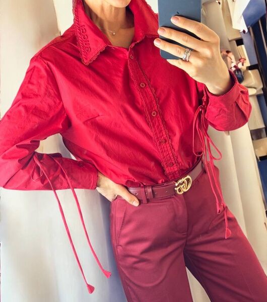 Рубашка Gucci женский бордовый 187551