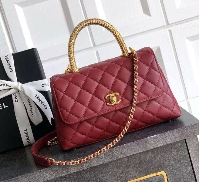 Сумка Chanel женский кожа бордовый 198058