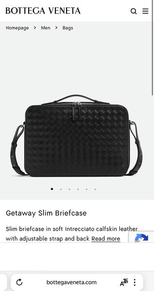 Мужской портфель Bottega Veneta мужской кожа черный 173552-6