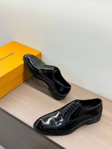 Мужские туфли Louis Vuitton мужской кожа черный 145860-2