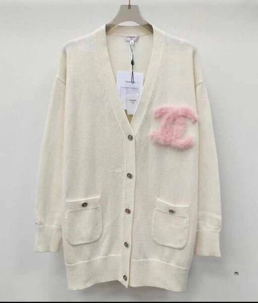 Кардиган Chanel женский вязаная ткань белый 128546