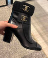 Ботильоны Chanel женский кожа черный 134309-2