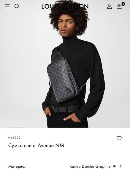 Мужская сумка слинг Louis Vuitton мужской канва черный 152763
