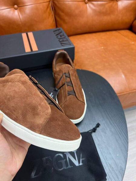 Мужские кеды Zegna мужской замша бежевый 165767-5