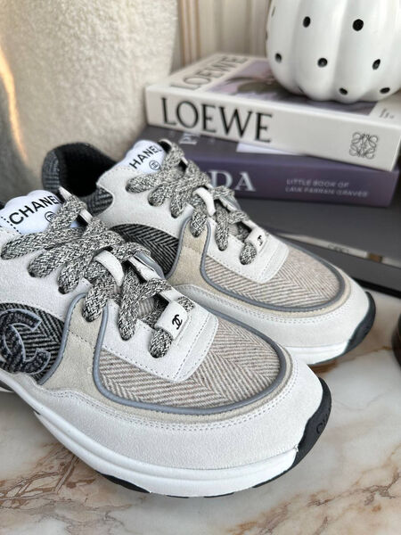 Кроссовки Chanel женский текстиль графитовый 98249-5