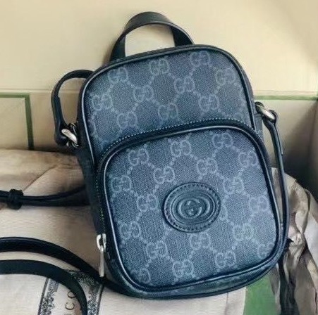 Рюкзак Gucci мужской кожа синий 65095