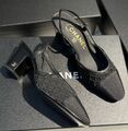 Туфли Chanel женский кожа,канва черный,белый 188712