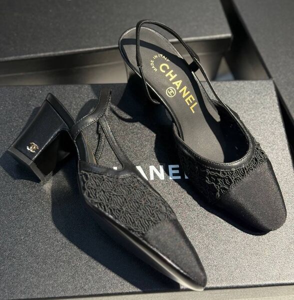 Туфли Chanel женский кожа черный 188712
