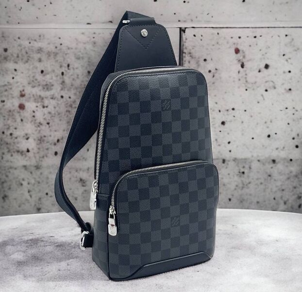 Мужская сумка слинг Louis Vuitton мужской кожа черный 42966