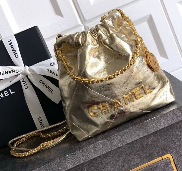 Сумка Chanel женский кожа бронзовый 195886