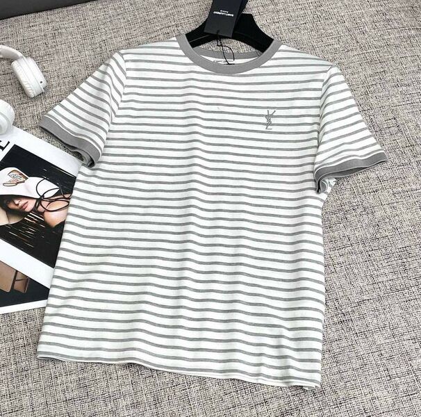 Футболка Saint Laurent женский графитовый 186813