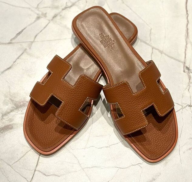 Шлепки Hermès женский кожа 147593