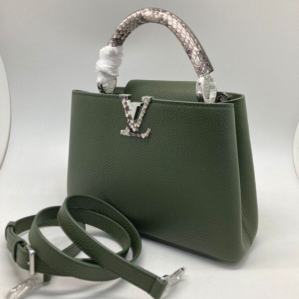 Сумка Louis Vuitton Capucines женский кожа болотный 102707