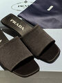 Шлепки Prada женский замша черный 154819-3