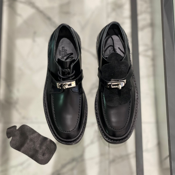 Дерби Hermès женский кожа черный 16349-3
