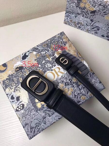 Женский ремень Christian Dior женский кожа черный 21180-3