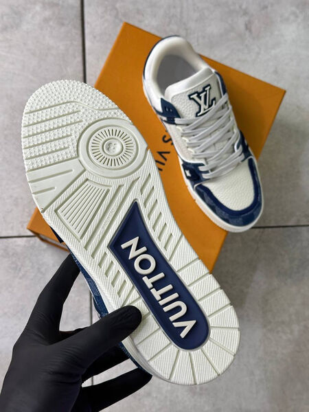 Мужские кроссовки Louis Vuitton мужской кожа белый 162427-5