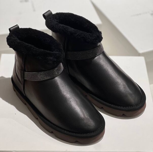 Угги Brunello Cucinelli женский кожа черный 165081