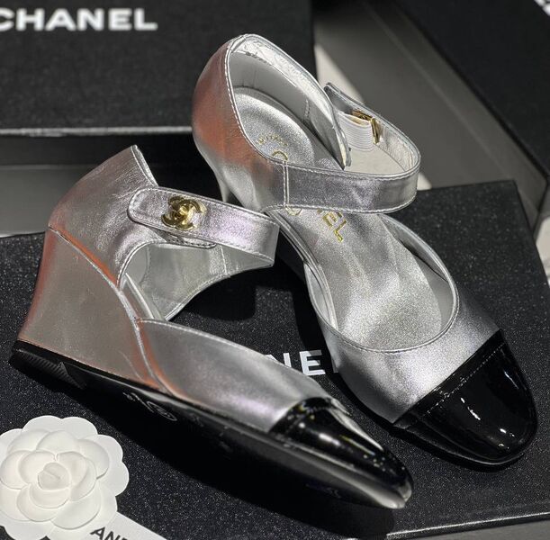 Туфли Chanel женский кожа графитовый 149135
