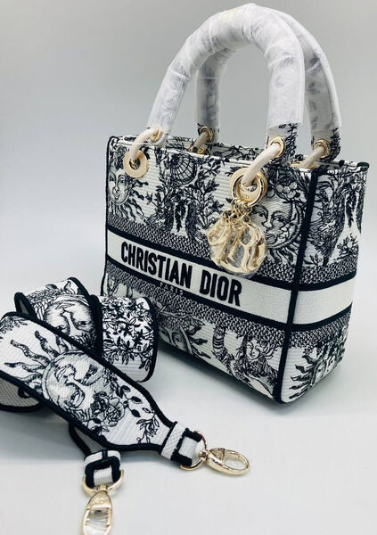 Сумка Christian Dior Lady женский текстиль графитовый 148878