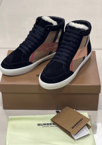 Кроссовки Burberry женский текстиль бежевый 33031-2
