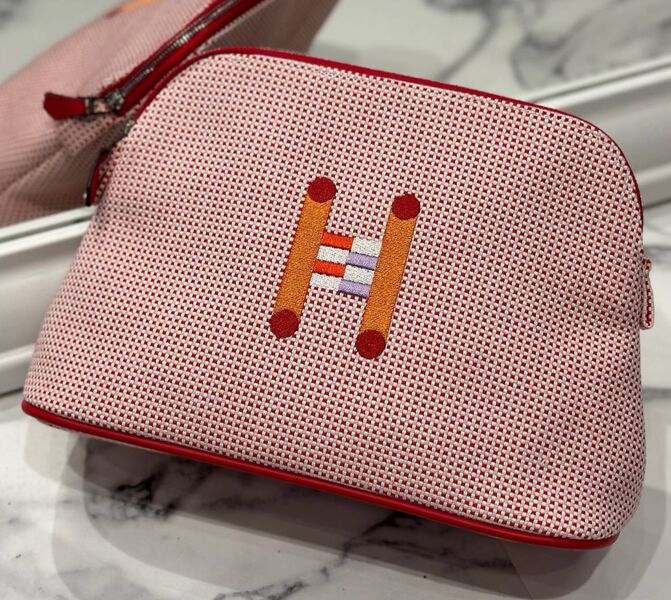 Косметичка Hermès женский текстиль оранжевый 186110