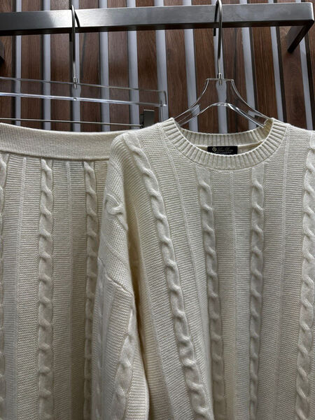 Костюм Brunello Cucinelli женский вязаная ткань белый 124793-4
