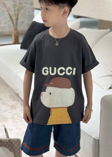 Детская футболка Gucci черный,серебристый 179526