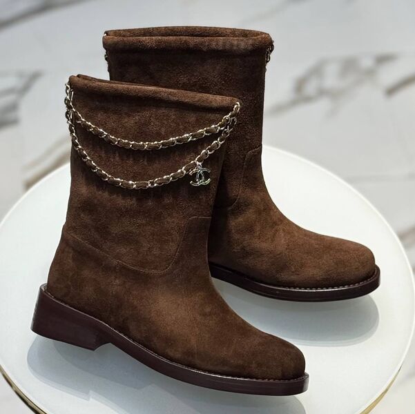 Сапоги Chanel женский замша 199983