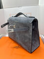 Сумка Hermèskelly Pochette женский замша графитовый 155749-4