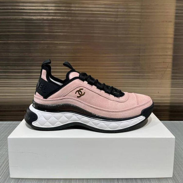 Кроссовки Chanel женский замша розовый 147672-2