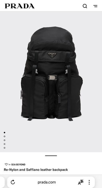 Мужской рюкзак Prada мужской кожа черный 167102-6