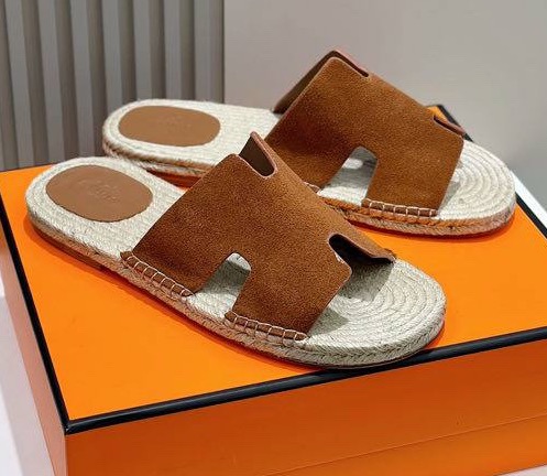 Мужские шлепки Hermès мужской замша 153420