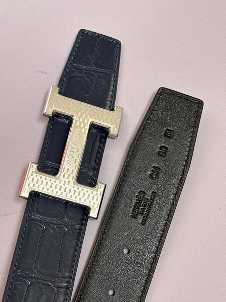 Мужской ремень Hermès мужской кожа синий 152873-5