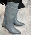 Сапоги Jil Sander женский кожа темно-серый 127522
