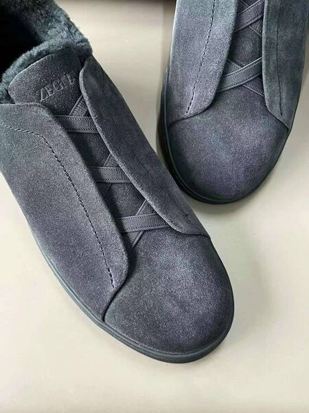 Мужские кеды Zegna мужской замша графитовый 170271-6