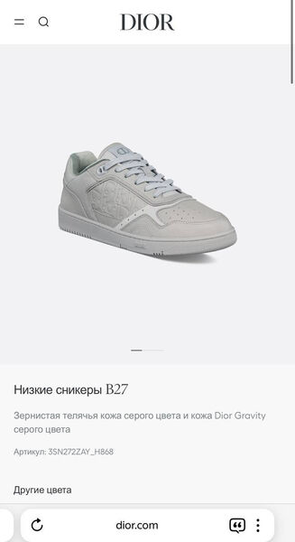 Мужские кроссовки Christian Dior мужской кожа графитовый 173588-7