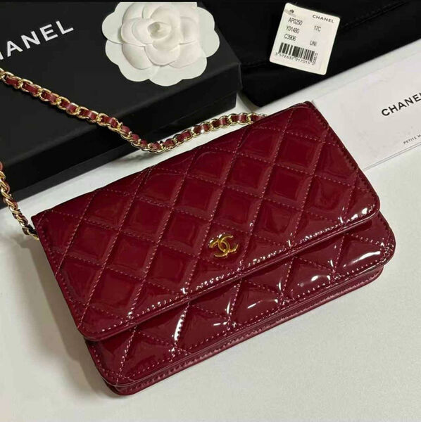 Сумка Chanel Mini женский кожа бордовый 192128