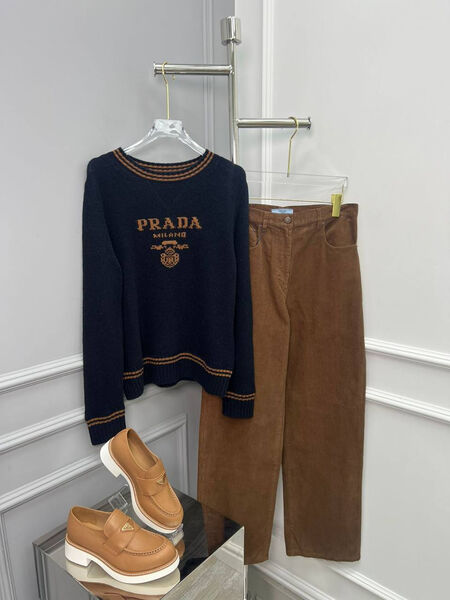 Свитер Prada женский вязаная ткань синий 162543-3