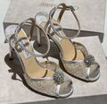 Босоножки Jimmy Choo женский кожа,канва графитовый 138746
