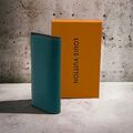 Мужской портмоне Louis Vuitton мужской кожа бирюзовый 52028-4