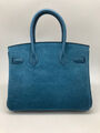 Сумка Hermès Birkin 30 ручная работа женский кожа синий 100589-2