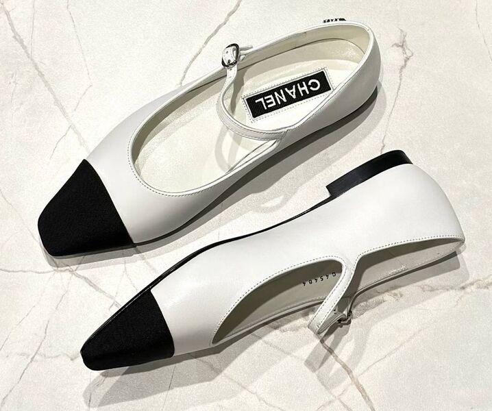 Балетки Chanel женский кожа белый 147652