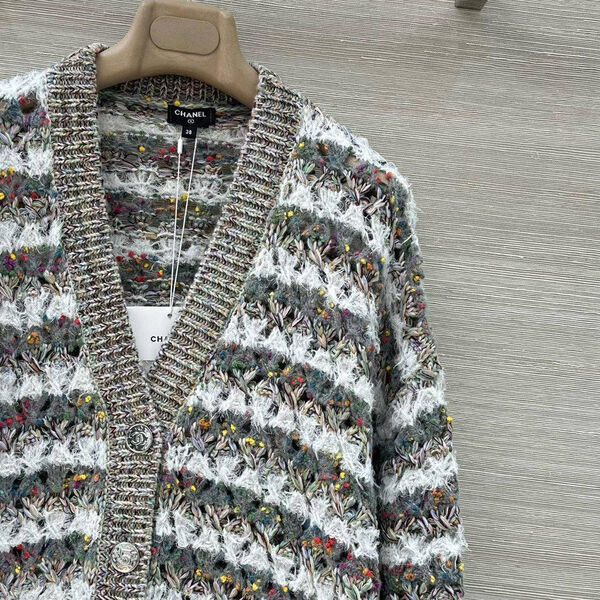 Кардиган Chanel женский вязаная ткань графитовый 200295-4