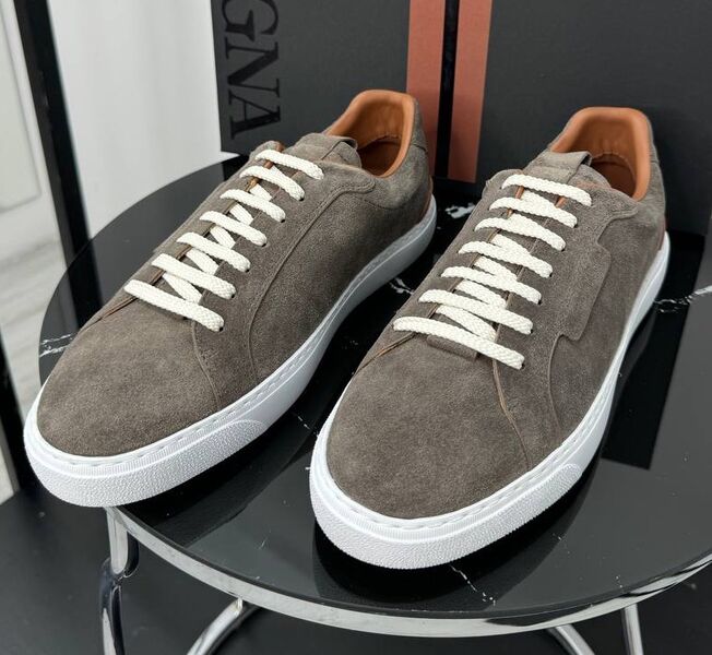 Мужские кеды Zegna мужской замша графитовый 192948