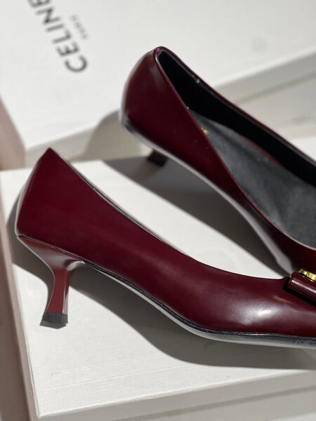 Туфли Celine женский кожа бордовый 146949-2