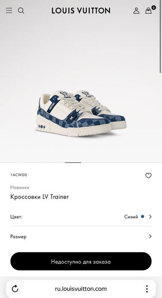 Мужские кроссовки Louis Vuitton мужской кожа белый 162427-6
