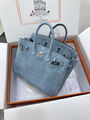 Сумка Hermès Birkin 25 женский замша бирюзовый 155724-4