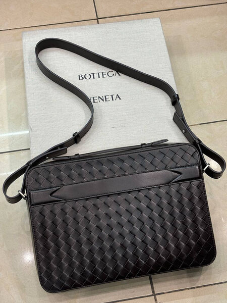 Мужской портфель Bottega Veneta мужской кожа черный 173552-2