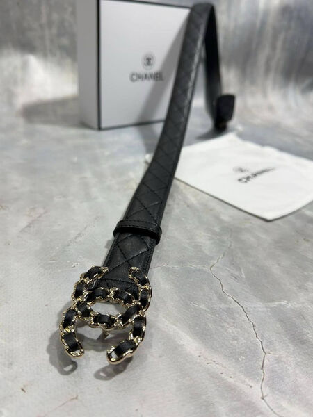 Женский ремень Chanel женский кожа черный 139076-3